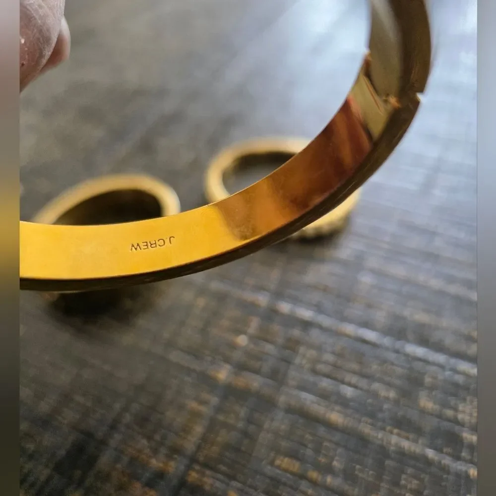Vintage J. Crew Gold Tone Hinged Bangle Set Of 3